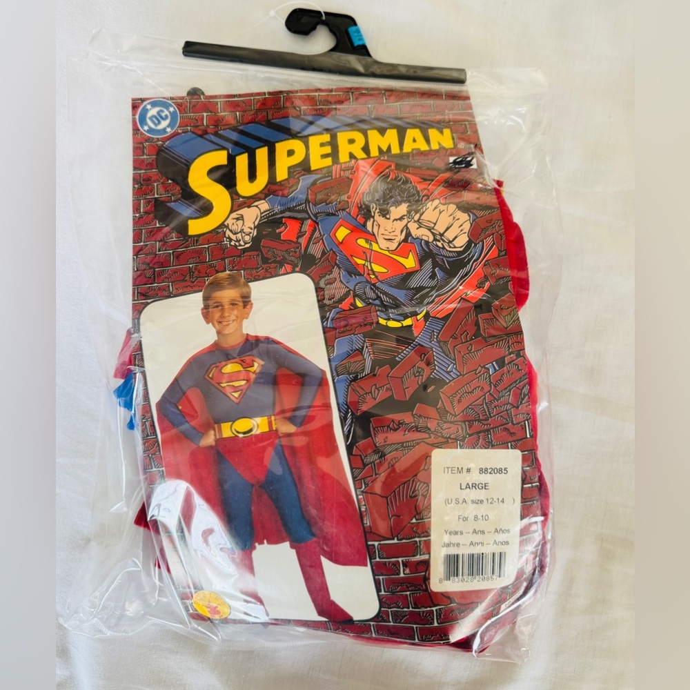 Superman Costume (DC Comics) by Rubie's Boys Size Large (8-10 Years) NEW